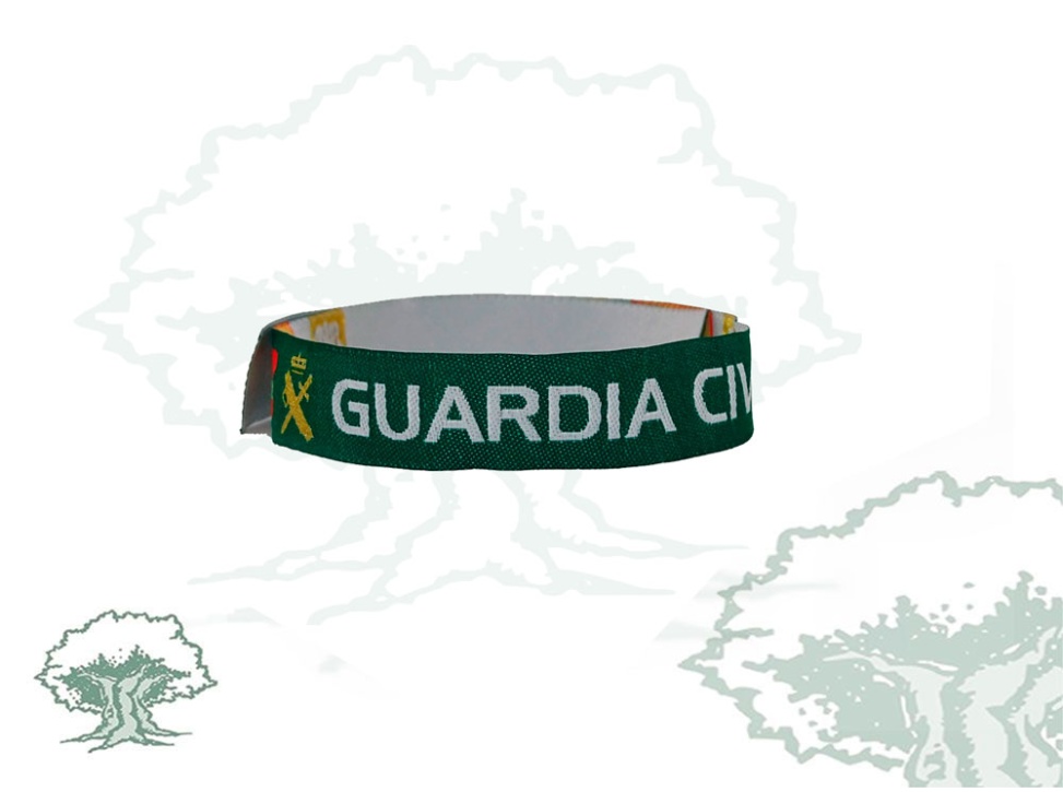 Pulsera Guardia Civil de tela verde oscuro