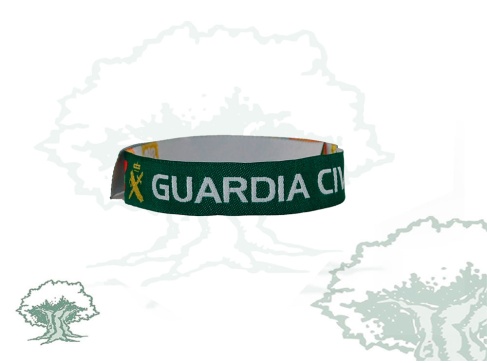Pulsera Guardia Civil de tela verde oscuro