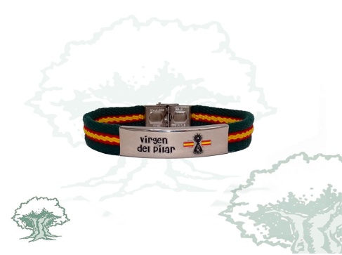 Pulsera Virgen del Pilar de lona verde