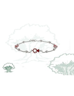 Pulsera Virgen del Pilar de plata con bolitas