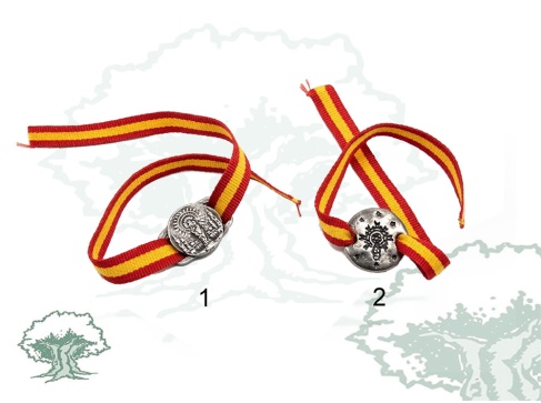 Pulsera Virgen del Pilar España de tela con chapa