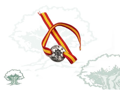 Pulsera Virgen del Pilar España de tela con chapa