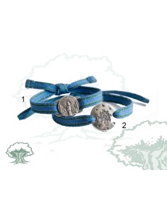 Pulsera Virgen del Pilar de tela con chapa