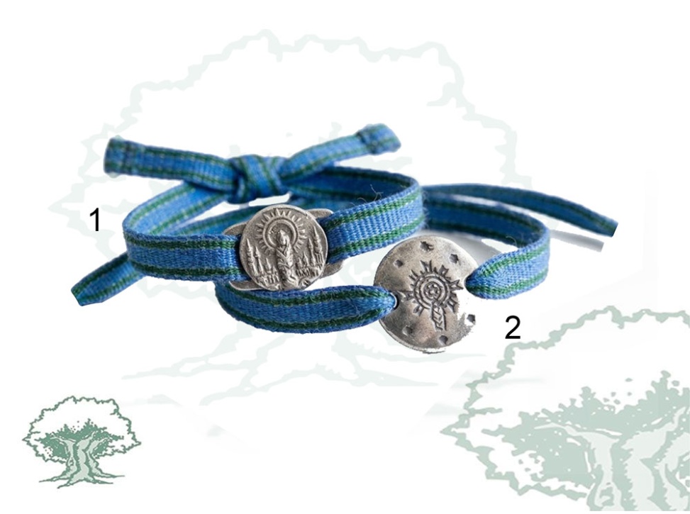 Pulsera Virgen del Pilar de tela con chapa