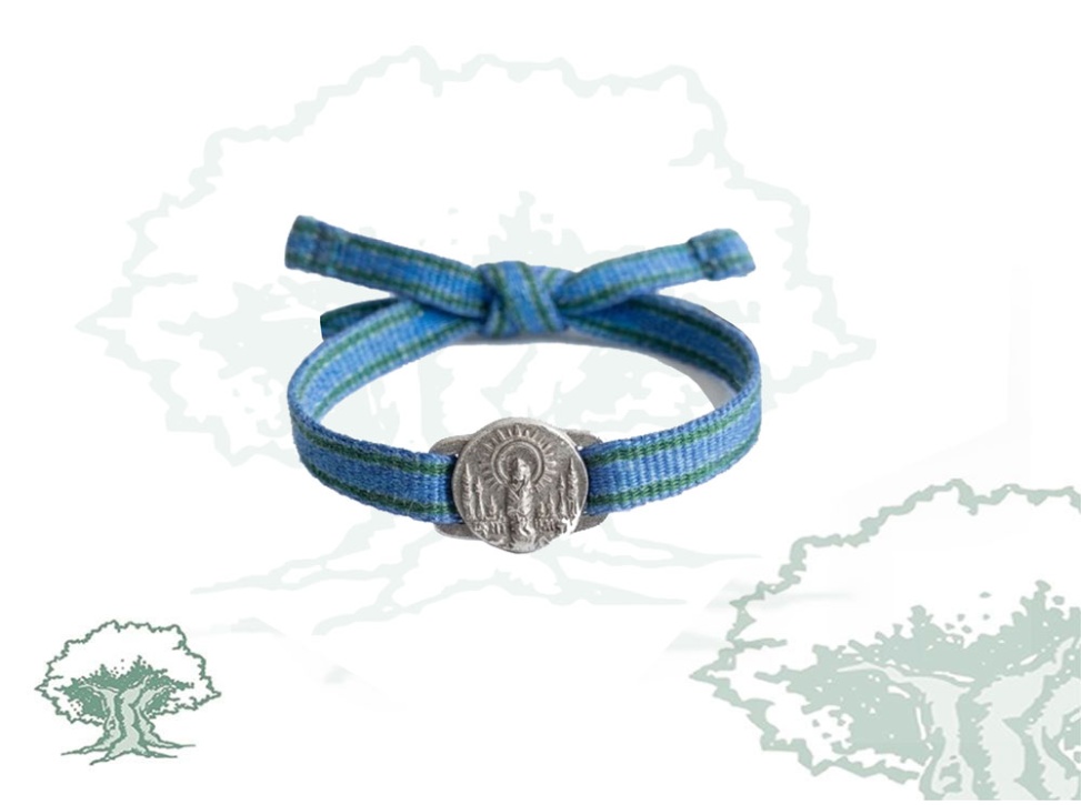 Pulsera Virgen del Pilar de tela con chapa