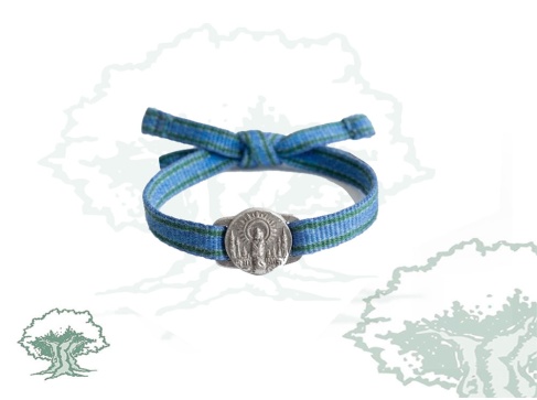 Pulsera Virgen del Pilar de tela con chapa