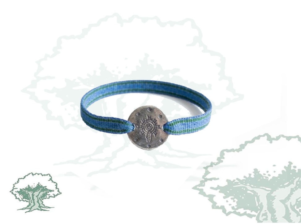 Pulsera Virgen del Pilar de tela con chapa