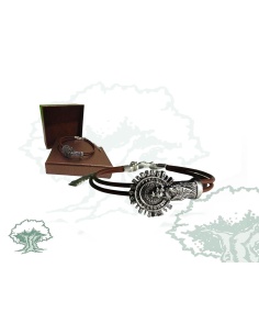 Pulsera Virgen del Pilar de cuero
