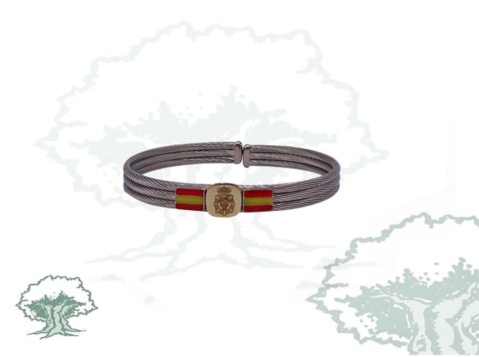 Pulsera Policía Nacional plata  España media caña hombre