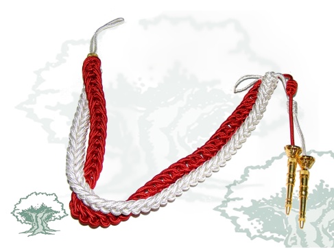 Cordón doble rayón en rojo y blanco Oficial/Suboficial