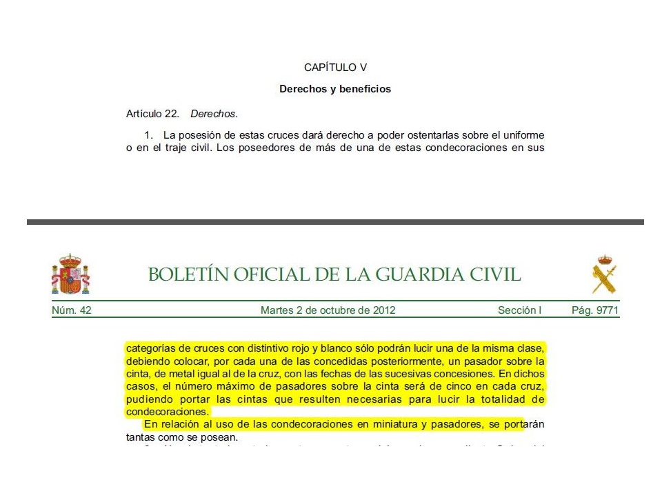 Cruz Orden del Mérito Guardia Civil distintivo blanco