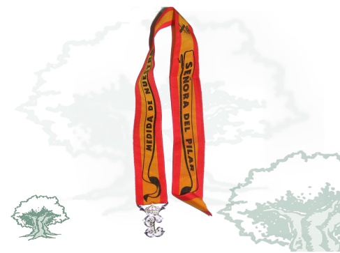 Cinta medida Virgen del Pilar con emblema Guardia Civil metálico