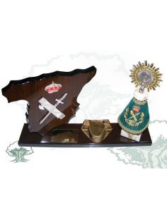 Metopa de escritorio Guardia Civil Virgen del Pilar y tricornio