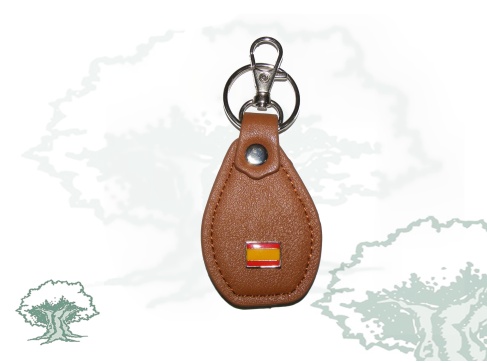Llavero de cuero con bandera de España