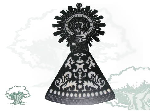 Virgen del Pilar de forja para colgar