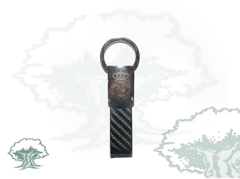 Llavero Policía Nacional fibra de carbono