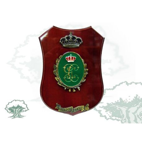 Metopa Guardia Civil con emblema antiguo en ovalo verde
