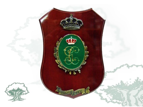 Metopa Guardia Civil con emblema antiguo en ovalo verde