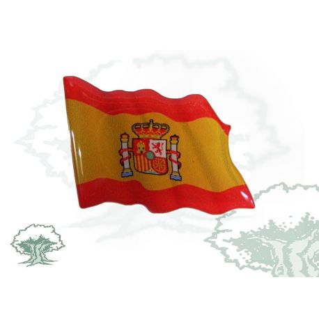 Pegatina bandera de España con Escudo Constitucional