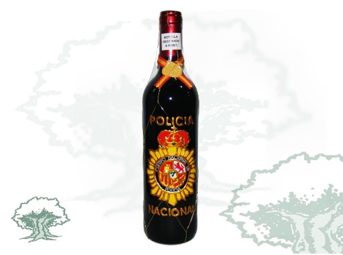 Botella de vino Policía Nacional
