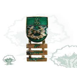 Distintivo Tirador Selecto Anual de la Guardia Civil con barras antiguo