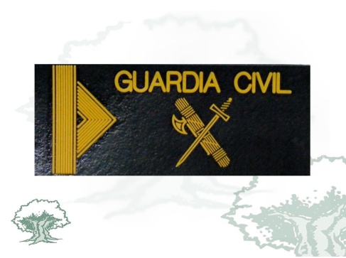 Galleta Guardia 1º de la Guardia Civil negra de PVC