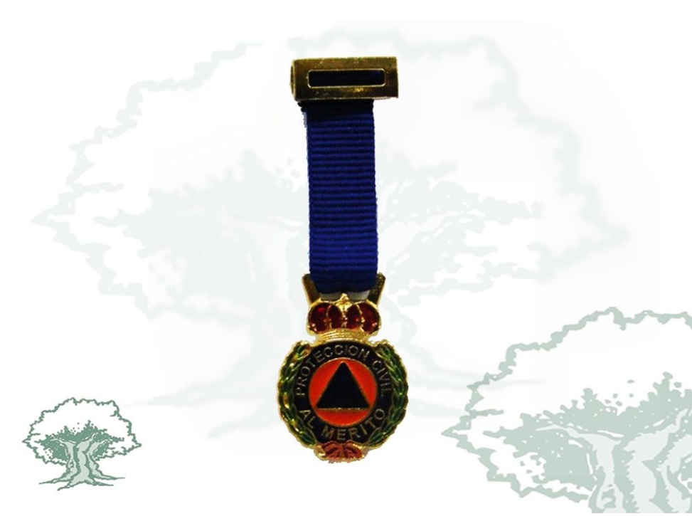 Medalla al Mérito Protección Civil distintivo azul miniatura
