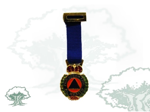Medalla Mérito Protección Civil distintivo azul miniatura