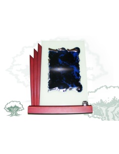 Placa de cristal y madera