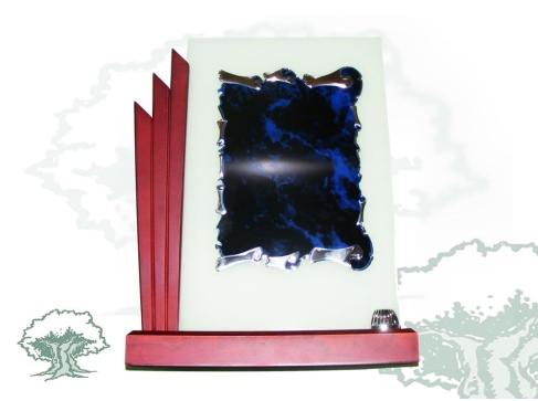 Placa de cristal y madera