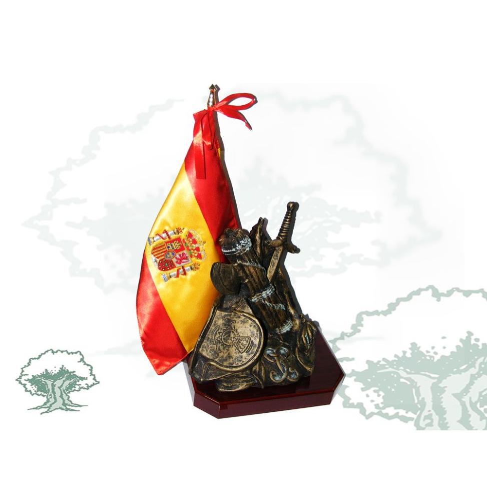 Alegoría Guardia Civil color bronce con bandera de España