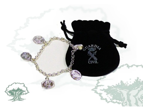 Pulsera Guardia Civil bañada en plata