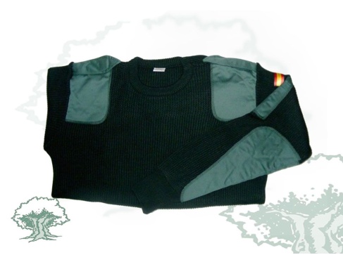 Jersey cuello redondo con parches claros