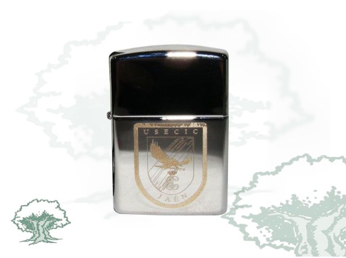 Encendedor Policía Nacional tipo zippo plateado satinado