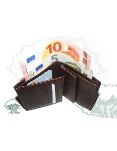 Cartera monedero marrón con chapa