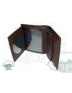 Cartera monedero marrón con chapa 2