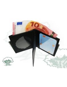 Cartera monedero negra con chapa