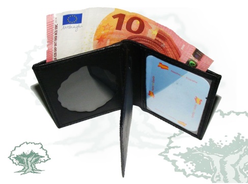 Cartera monedero negra con chapa