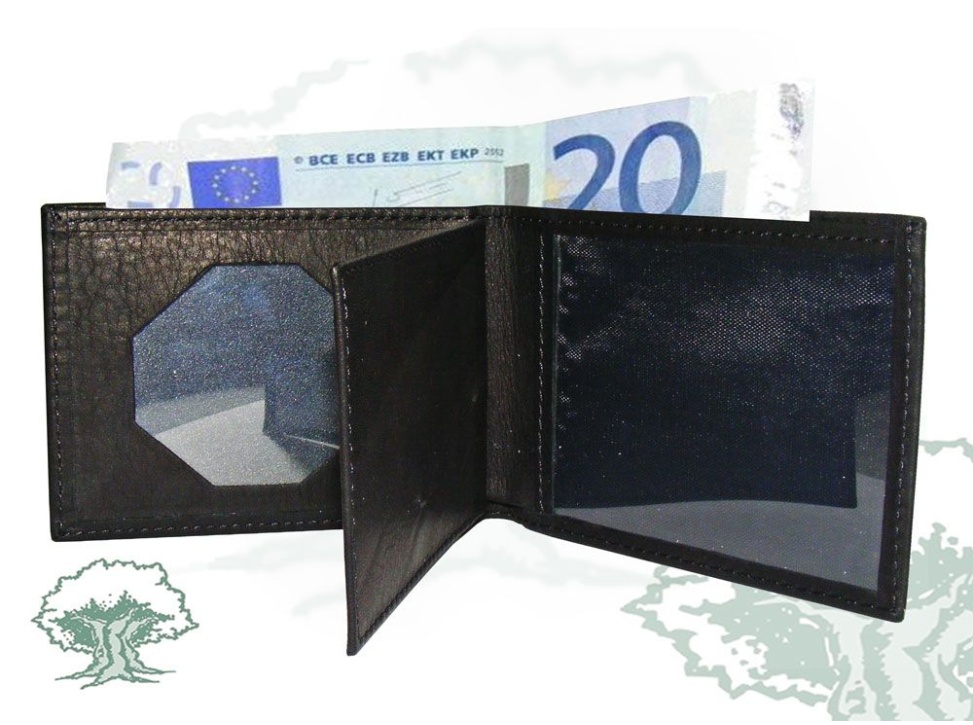 Cartera billetera Guardia Civil doble para chapa octogonal