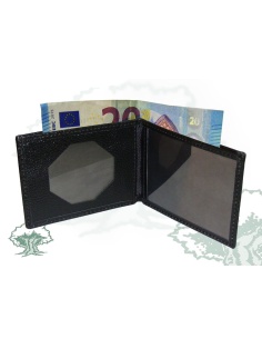 Cartera Guardia Civil billetera simple rugosa para chapa octogonal