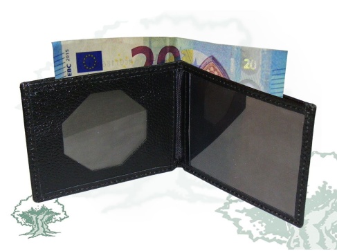 Cartera billetera Guardia Civil simple rugosa para chapa octogonal