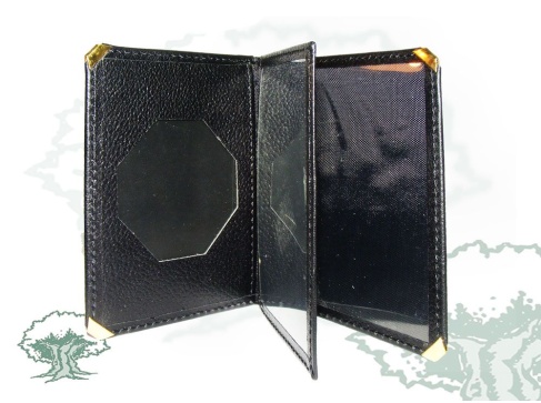 Cartera tarjetero tipo libro Guardia Civil para chapa octogonal