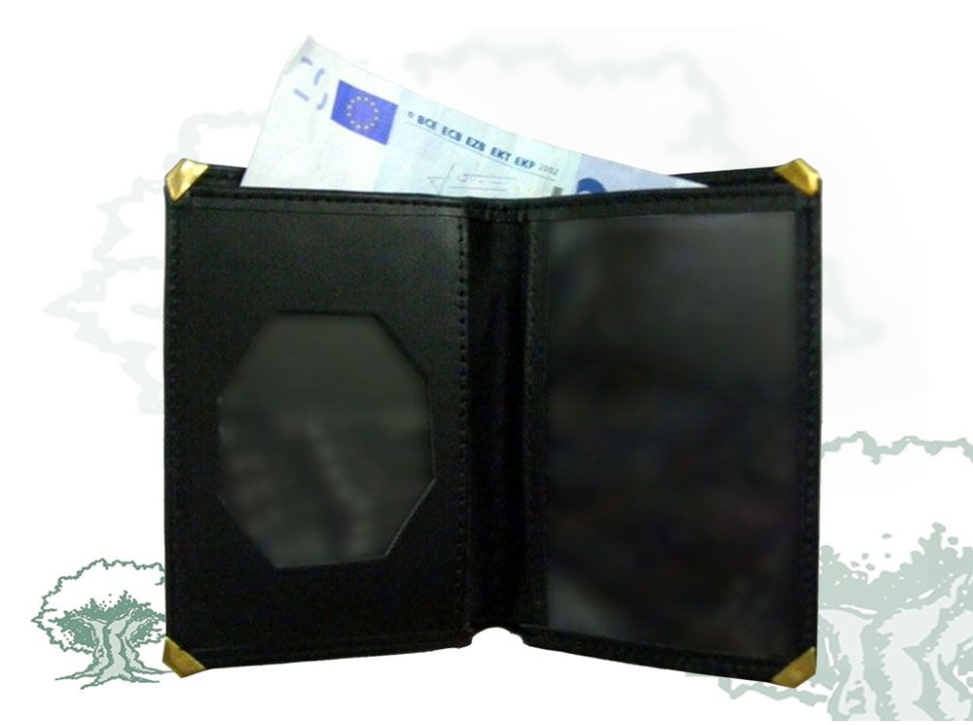 Cartera billetera Guardia Civil tipo libro para chapa octogonal