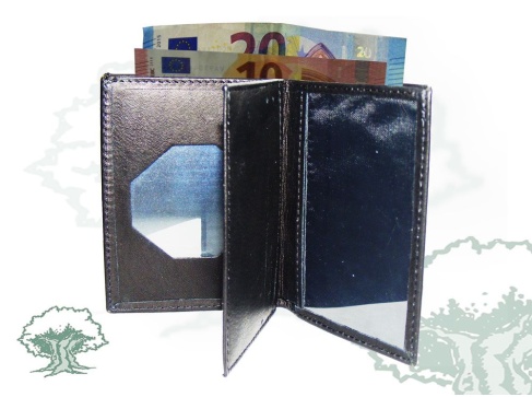 Cartera billetera con tarjetero tipo libro Guardia Civil para chapa octogonal