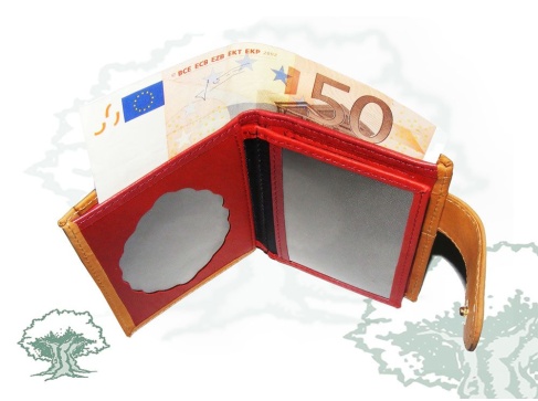 Cartera monedero con chapa con doble serraje