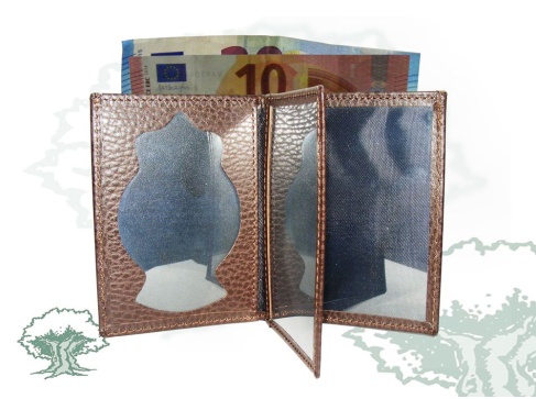 Cartera Policía Nacional marrón para chapa