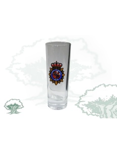 Chupito Policía Nacional de cristal largo