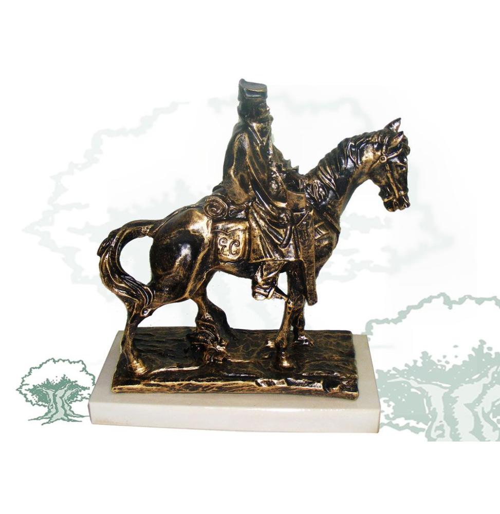 Figura Guardia Civil en caballo de cuello recto color bronce