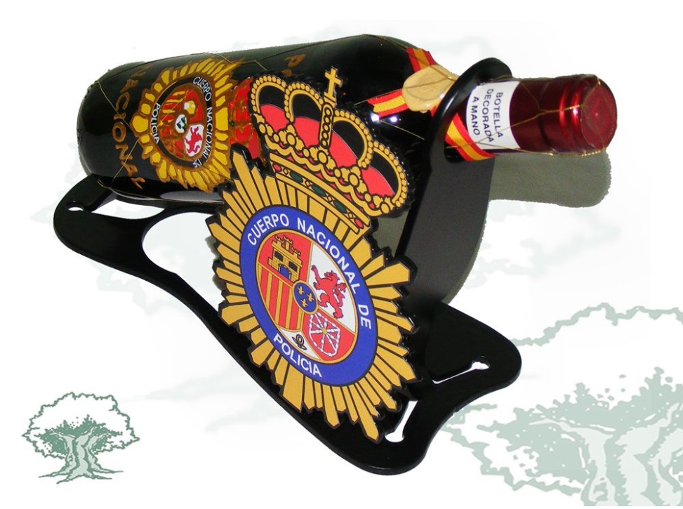 Porta vino Policía Nacional de forja
